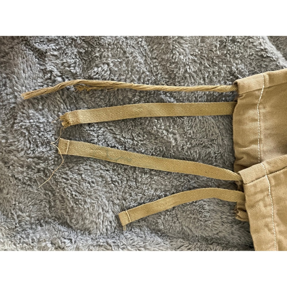 Zara Man Khaki Cargo Pants Tan Contrast Stitch Straight Leg Utility Size 31 - Picture 6 of 7